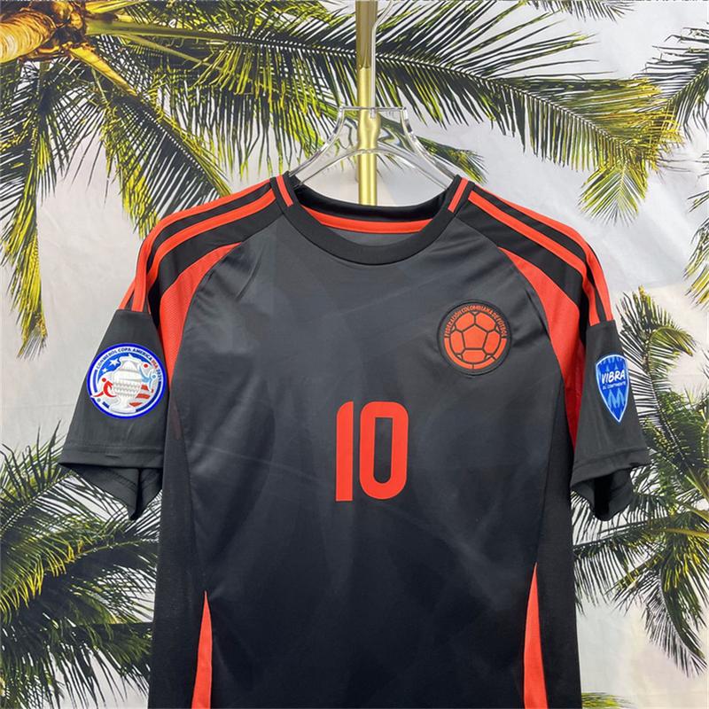 2024 Colombia Away Black 10 Cool Comfort Breathable Soccer Jersey