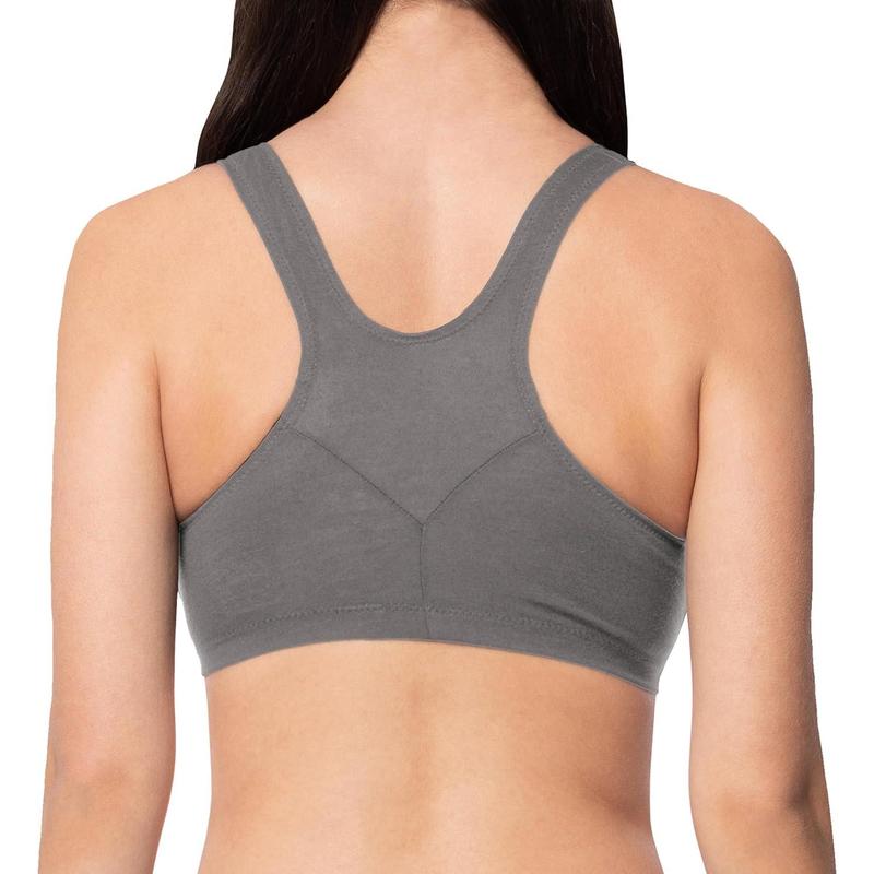 Women's Cotton Spandex Racer Back Bra | 4 Way Stretch Pullover Workout Sport Bras (Multi-Pack)