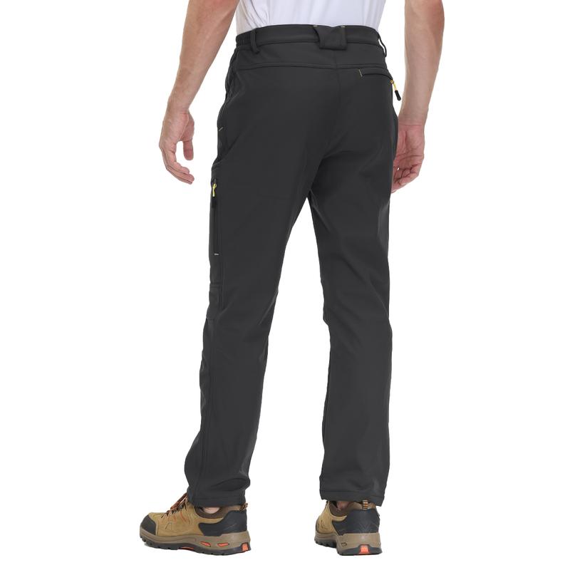 Men's Winter Pants 5 Zip Pockets Snow Ski Pants Fleece Lined Water Resistant Hiking Pants