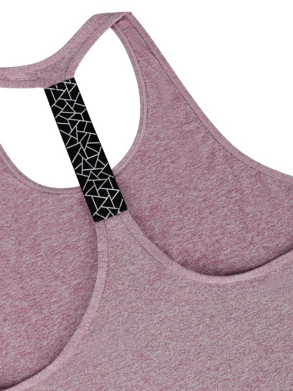 Women's Geometric Patchwork Backless Sports Vest, Sporty U Neck Sleeveless Tank Top for Yoga Gym Workout, Ladies Sportswear Clothing for Summer