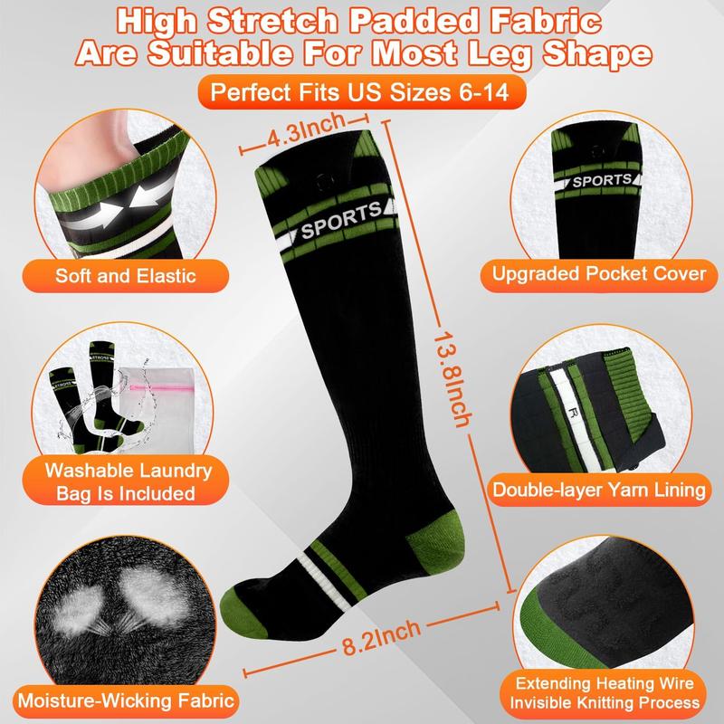 Rechargeable Heated Socks for Men & Women with App Control, Heat Up to 158°F, 6000mAh Battery, Ideal for Skiing, Hiking, Hunting and Winter Outdoors