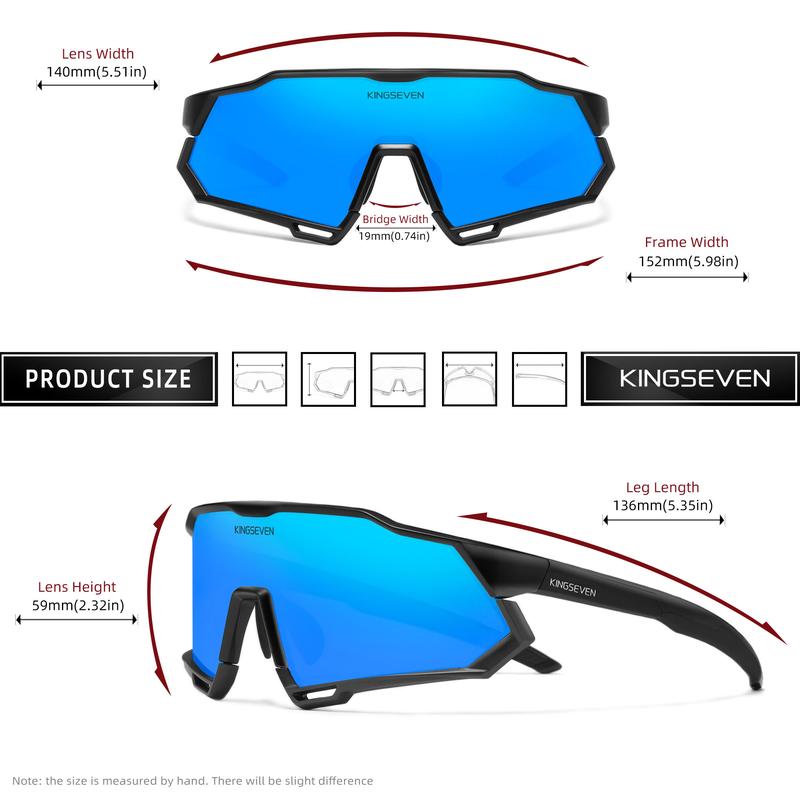 KINGSEVEN Polarized Sunglasses for Men and Women Sports Sunglasses with UV400 Protection for Driving Fishing Cycling 918 safety  sunglasses