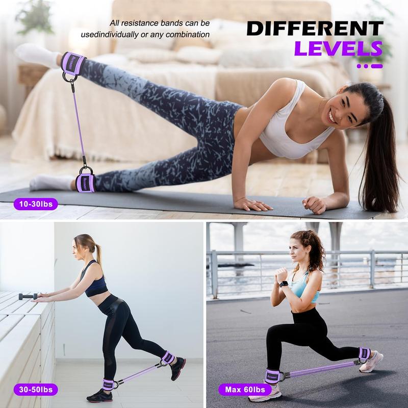 Resistance Bands with Cuffs, Ankle Bands for Working Out, Home Fitness Equipment for Legs and Glutes, Exercise Bands for Butt Lift Women, Achieve Stronger and Firmer Lower Body