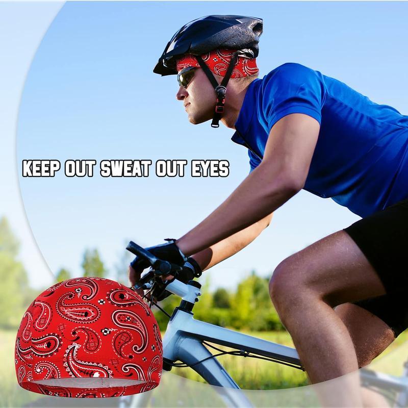 10 Pcs Men Cooling Skull Caps Welding Hard Helmet Liner Cycling Skull Caps Wicking Beanie Do Rag Head Wrap for Men