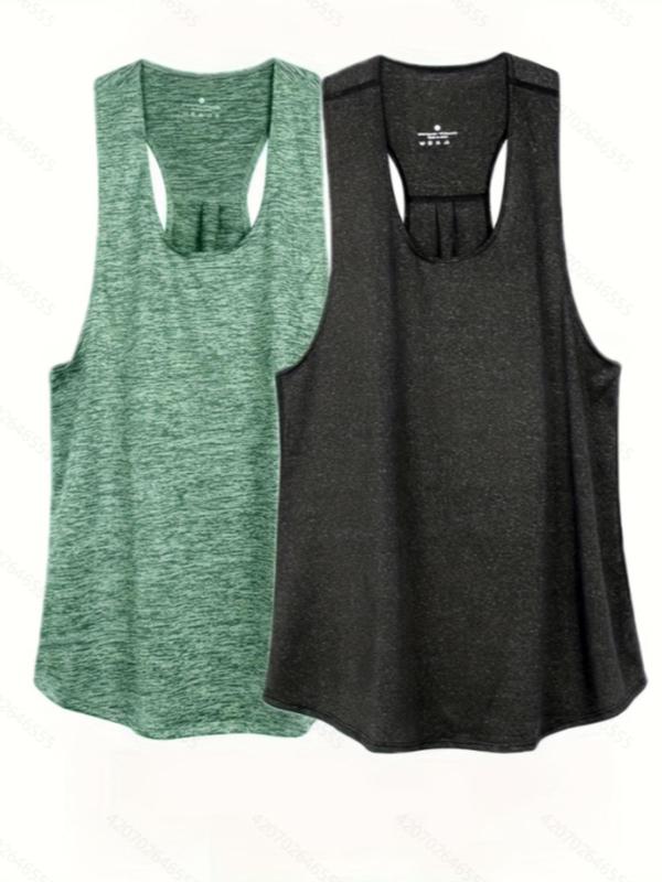 Women's Plain U Neck Tank Top, 2024 Clothes Women, Sleeveless Quick Drying Sports Vest for Yoga Gym Workout, Running Vest for Back to School, Tank Tops for Women, Size Runs Small, It Is Recommended To Order One Size Larger