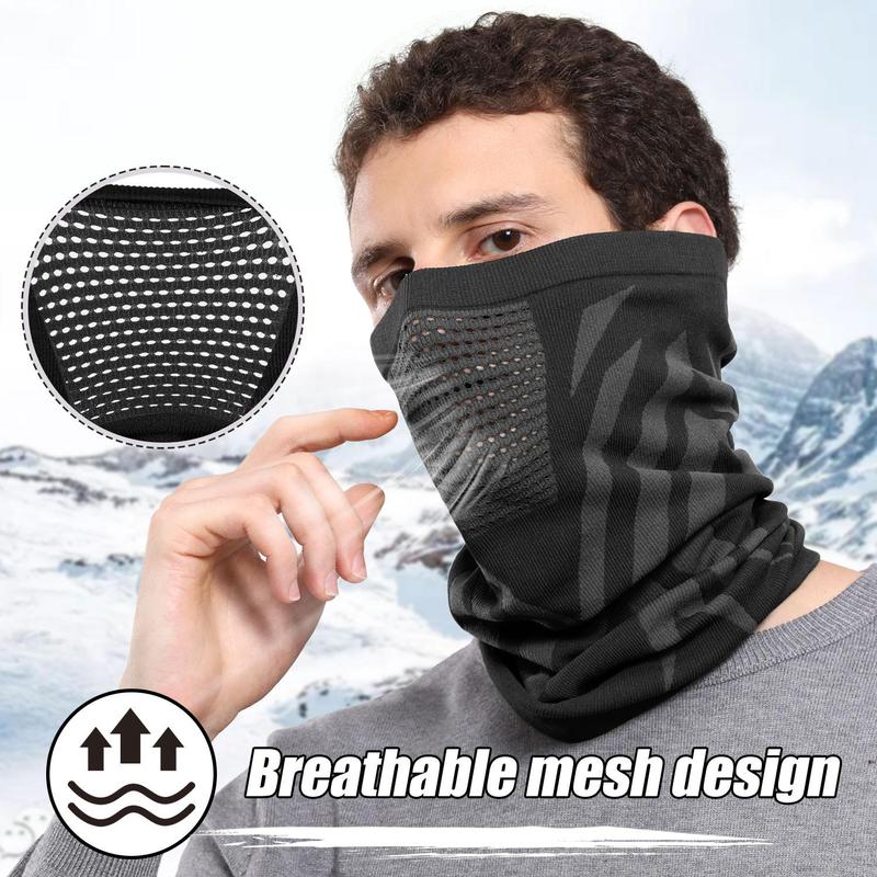 Breathable Face Mask, 3 Counts Soft Elastic Breathable Half Mask, Warmer Neck Gaiter, Winter Headwear for Ski Cycling Riding Running Sports