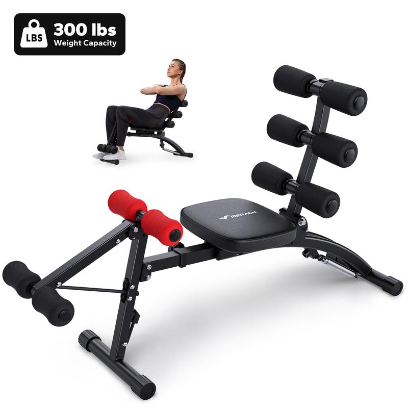 MERACH Adjustable Weight Bench Workout Bench for Home Gym, Resistance Bands No Resistance Bands