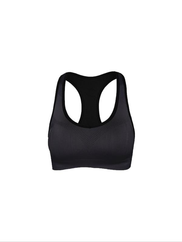 Women's Contrast Binding Cut Out Wireless Sports Bra, Breathable Comfortable Sports Bra, Ladies Sportswear for Yoga Gym Workout Running