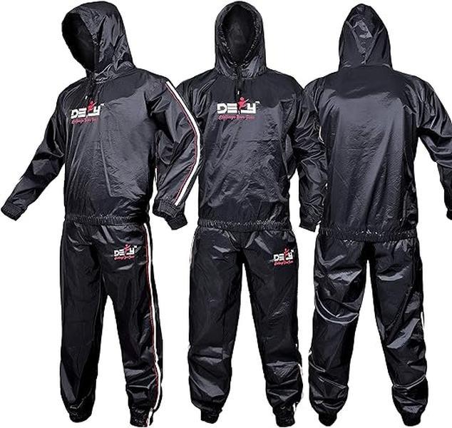 DEFY Heavy Duty Sweat Suit Sauna Exercise Gym Sauna Suit Fitness workout Anti-Rip with Hood sauna suit