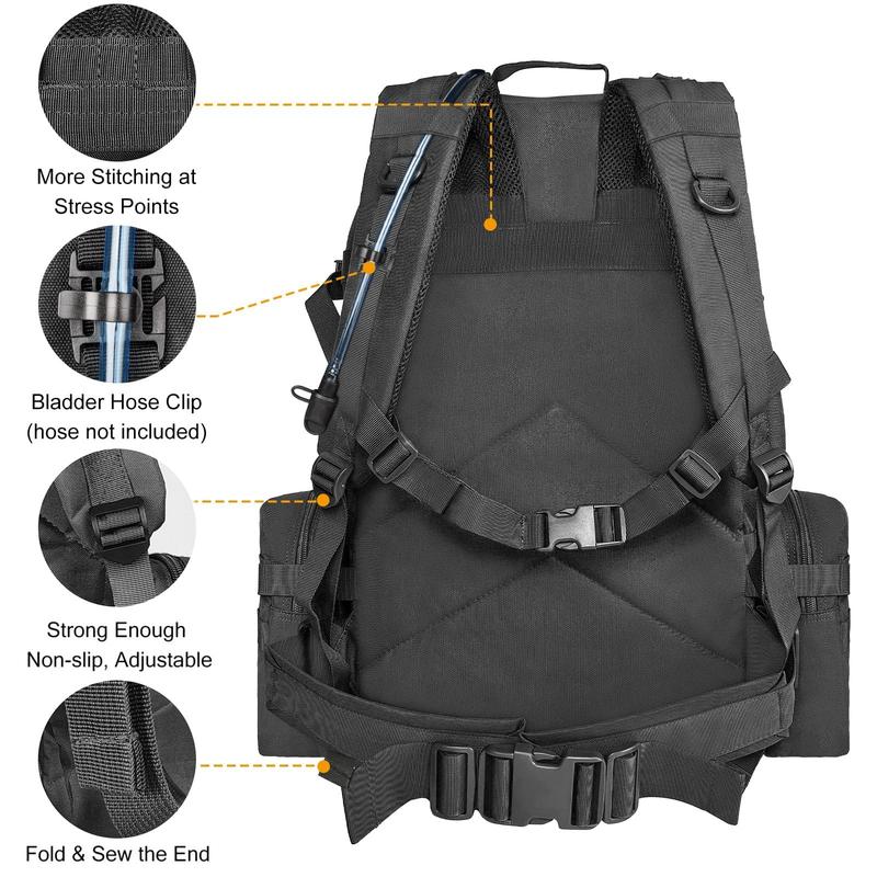 CVLIFE 60L Tactical Backpack for Men Women Military Large Army Rucksack With D-Ring Molle Clips Compass Accessories 3 Day Bug Out Survival Molle Bag Hiking Camping Gym Daypack Backpacks