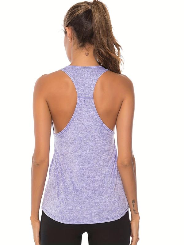 Women's Plain U Neck Tank Top, 2024 Clothes Women, Sleeveless Quick Drying Sports Vest for Yoga Gym Workout, Running Vest for Back to School, Tank Tops for Women, Size Runs Small, It Is Recommended To Order One Size Larger