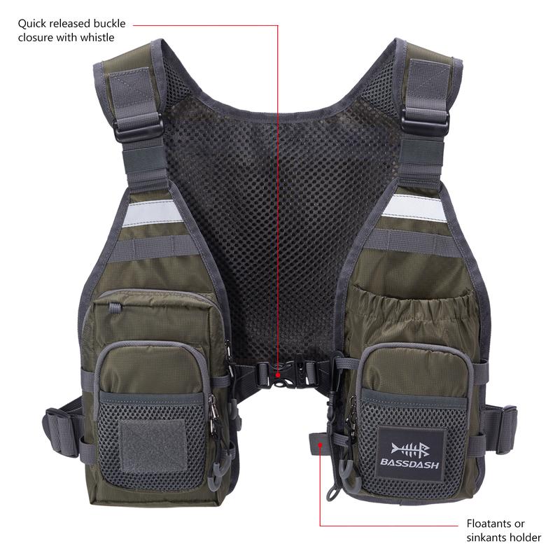 Bassdash FV08 Ultra Lightweight Fly Fishing Vest for Men and Women Portable Chest Pack One Size Fits Most