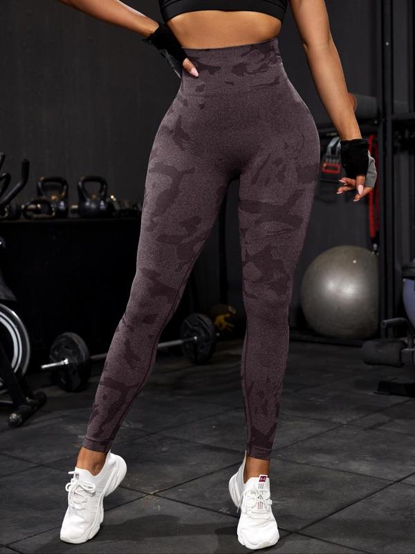 Women's Camo Print High Waist Sports Tummy Control Leggings, Casual Comfy Breathable Seamless Skinny Pants for Yoga Gym Workout Running, Yoga Pants, Ladies Sportswear for All Seasons, Fall Outfits 2024, Fall Outfits, Fallfreshness, Yoga Pants