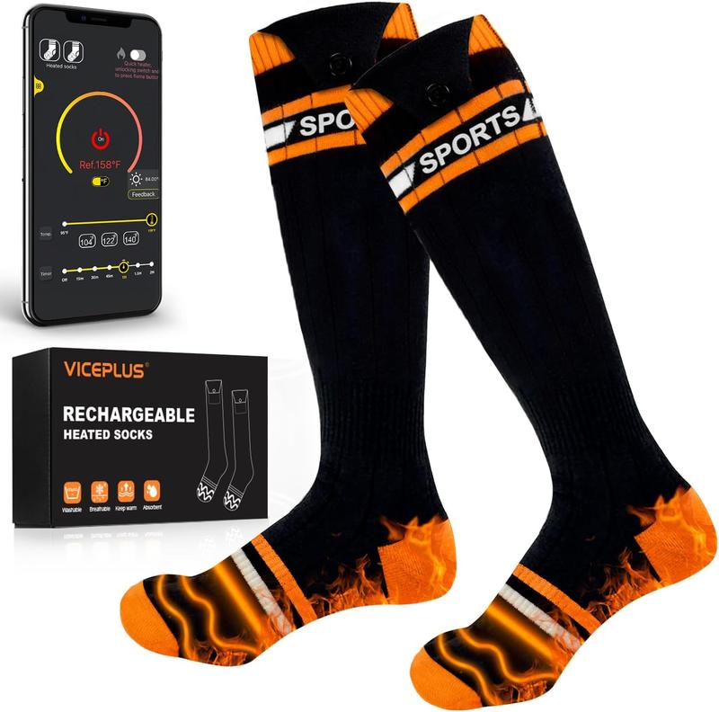 Rechargeable Heated Socks for Men & Women with App Control, Heat Up to 158°F, 6000mAh Battery, Ideal for Skiing, Hiking, Hunting and Winter Outdoors