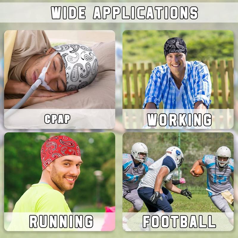 10 Pcs Men Cooling Skull Caps Welding Hard Helmet Liner Cycling Skull Caps Wicking Beanie Do Rag Head Wrap for Men