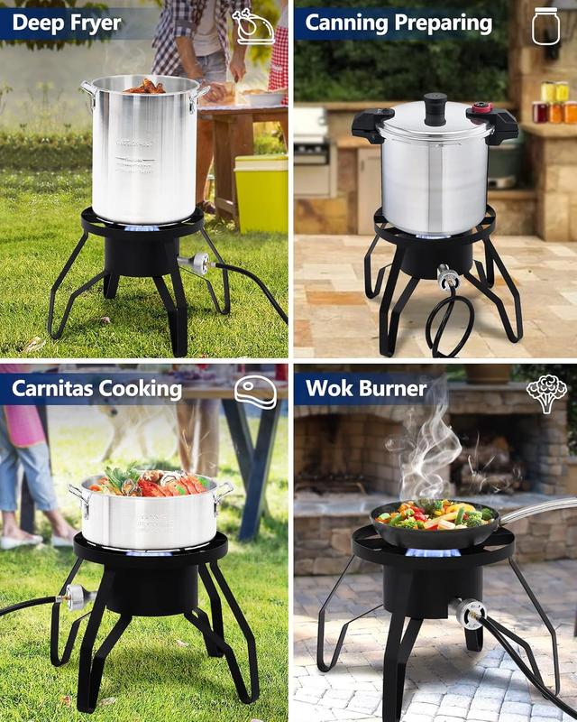 Single Burner Outdoor Stove Propane, [High Heat Output][Portable] for Home Brewing Caming, Turkey Fry, Maple Syrup Prep-14