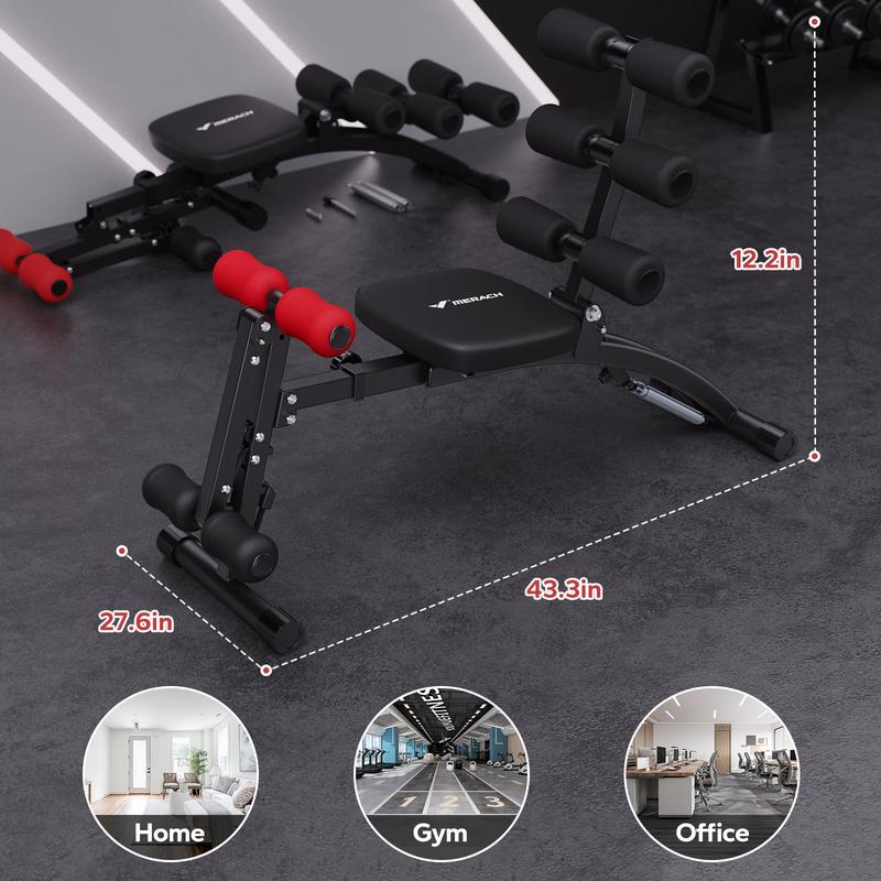 MERACH Adjustable Weight Bench Workout Bench for Home Gym, Resistance Bands No Resistance Bands