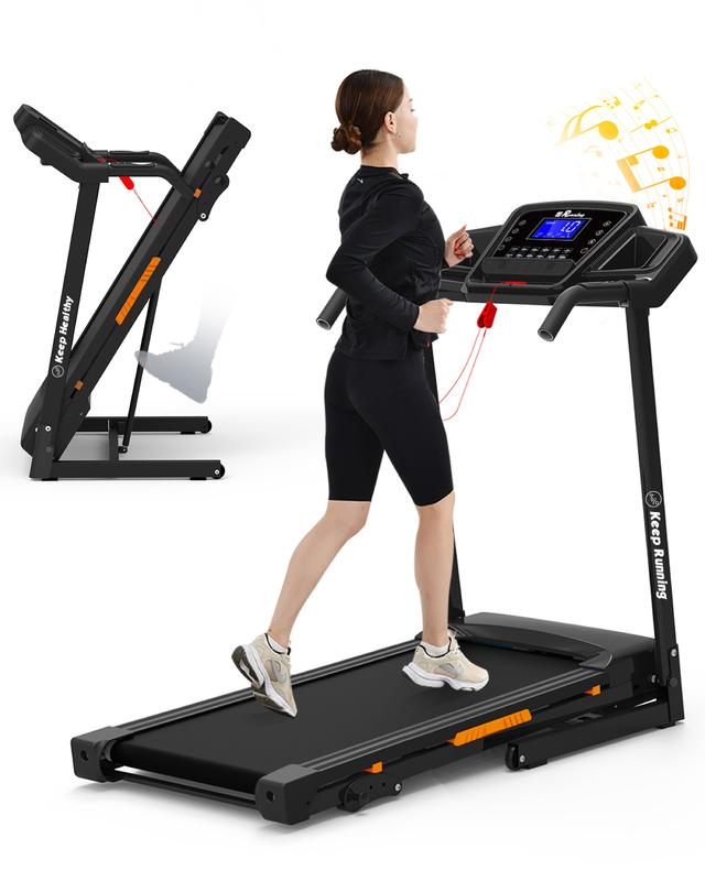 330LBS Capacity Folding Treadmill with 3-Level Incline, 3.5HP Motor, Up to 8.5MPH Speed, LED Display and Pulse Monitor