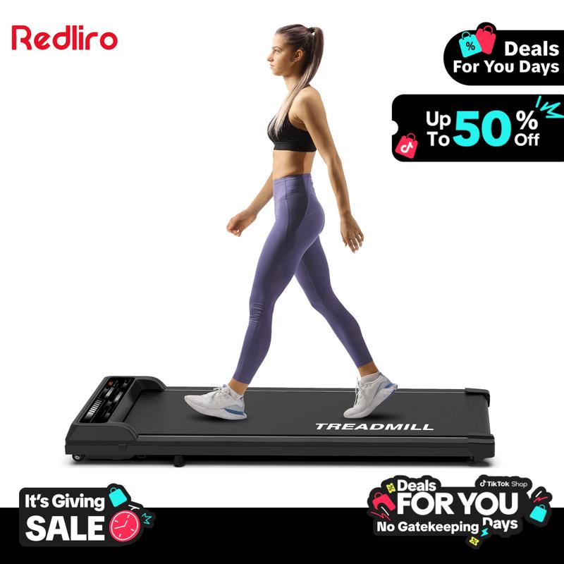 Redliro Universal Treadmill, Walking Pad，Running Machine, Low Noise and Indoor Use with LCD Display Screen and Remote