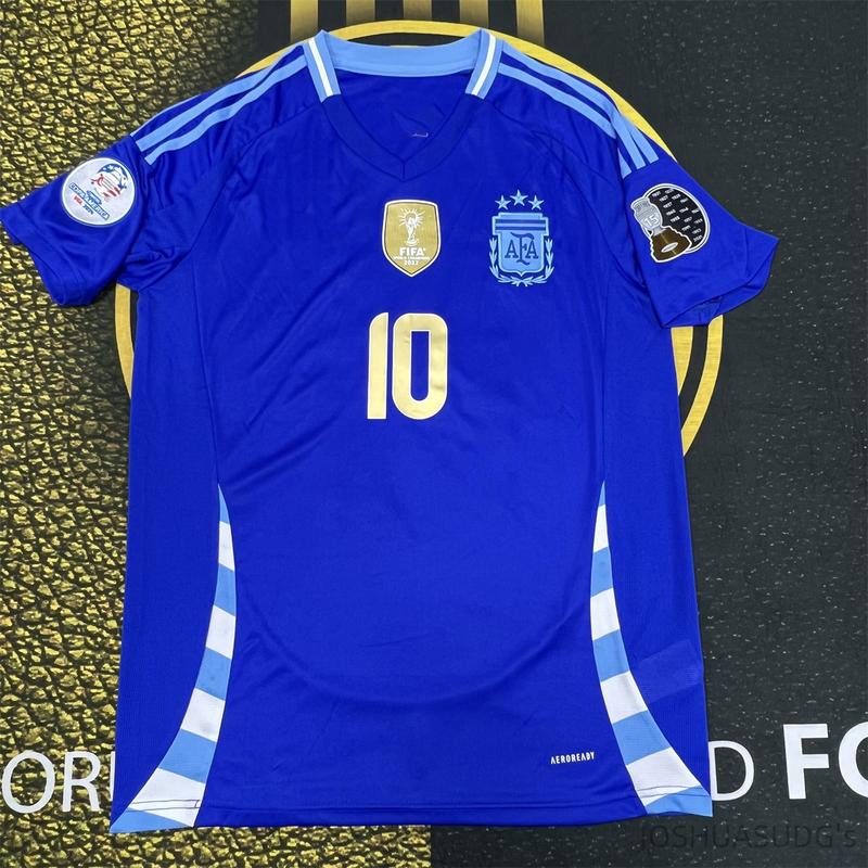 2024 Copa America Argentina Away Messi NO.10 Blue Short Sleeve Soccer Jersey