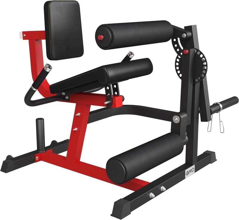 GMWD Adjustable Leg Extension and Curl Machine: Plate Loaded Lower Body Leg Exercise Bench for Thighs, Home Gym Equipment