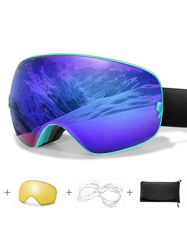 Unisex Sport Ski Goggles, OTG Snowboard Goggles, Anti-fog Detachable Lens Skiing Sunglasses, UV400 Protection Sports Eyewear for Men & Women