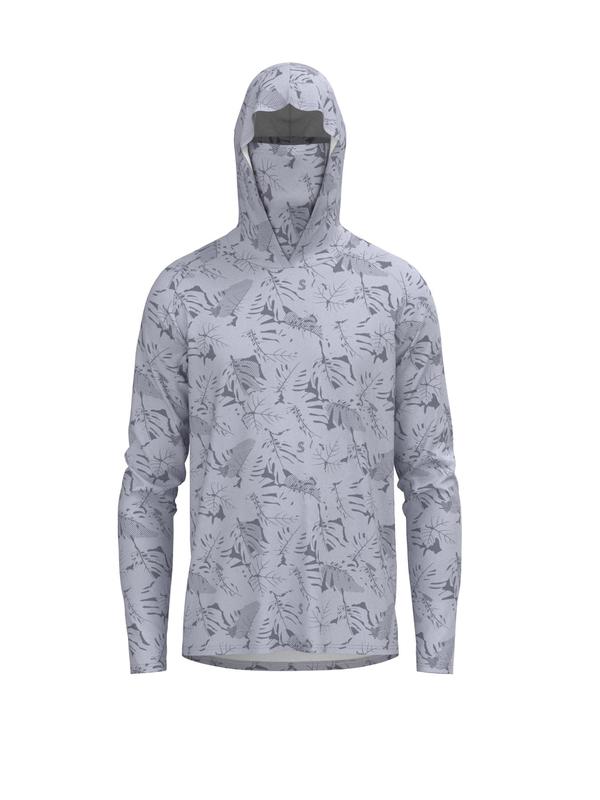 Men's Leaf Print Long Sleeve Hooded Sports Jacket, Quick Drying Breathable Sporty Outerwear for Outdoor, Gym Tops, Sports Running Jacket, Lu Yahai Fishing Clothes, Sport & Outdoor Clothing, Fall Outfits 2024