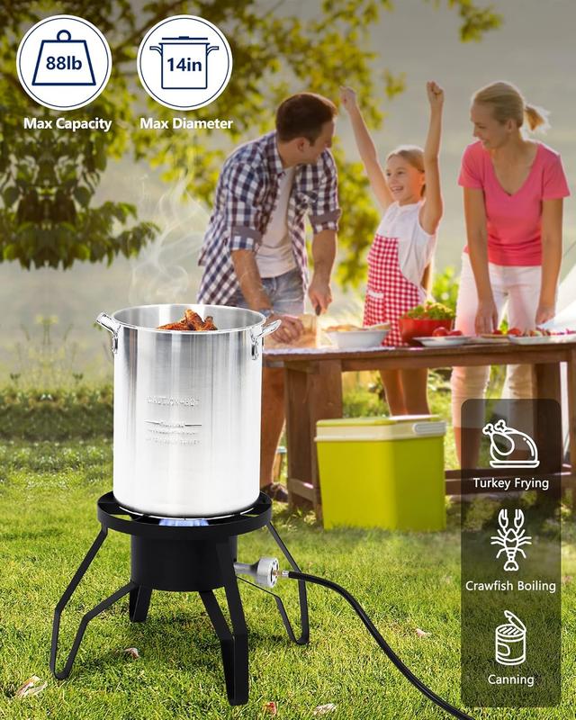 Single Burner Outdoor Stove Propane, [High Heat Output][Portable] for Home Brewing Caming, Turkey Fry, Maple Syrup Prep-14