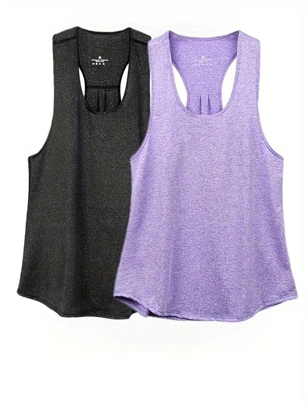 Women's Plain U Neck Tank Top, 2024 Clothes Women, Sleeveless Quick Drying Sports Vest for Yoga Gym Workout, Running Vest for Back to School, Tank Tops for Women, Size Runs Small, It Is Recommended To Order One Size Larger