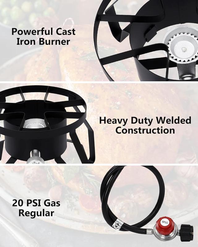 Single Burner Outdoor Stove Propane, [High Heat Output][Portable] for Home Brewing Caming, Turkey Fry, Maple Syrup Prep-14