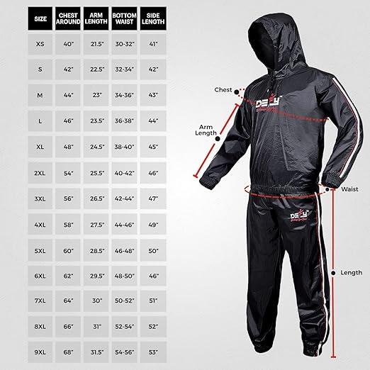 DEFY Heavy Duty Sweat Suit Sauna Exercise Gym Sauna Suit Fitness workout Anti-Rip with Hood sauna suit