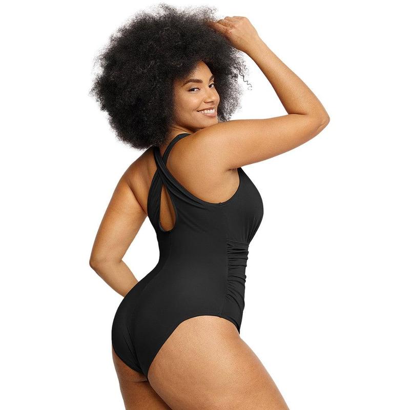 Shapellx Smart Sculpt Front Ruched Tummy Control  Swimsuit