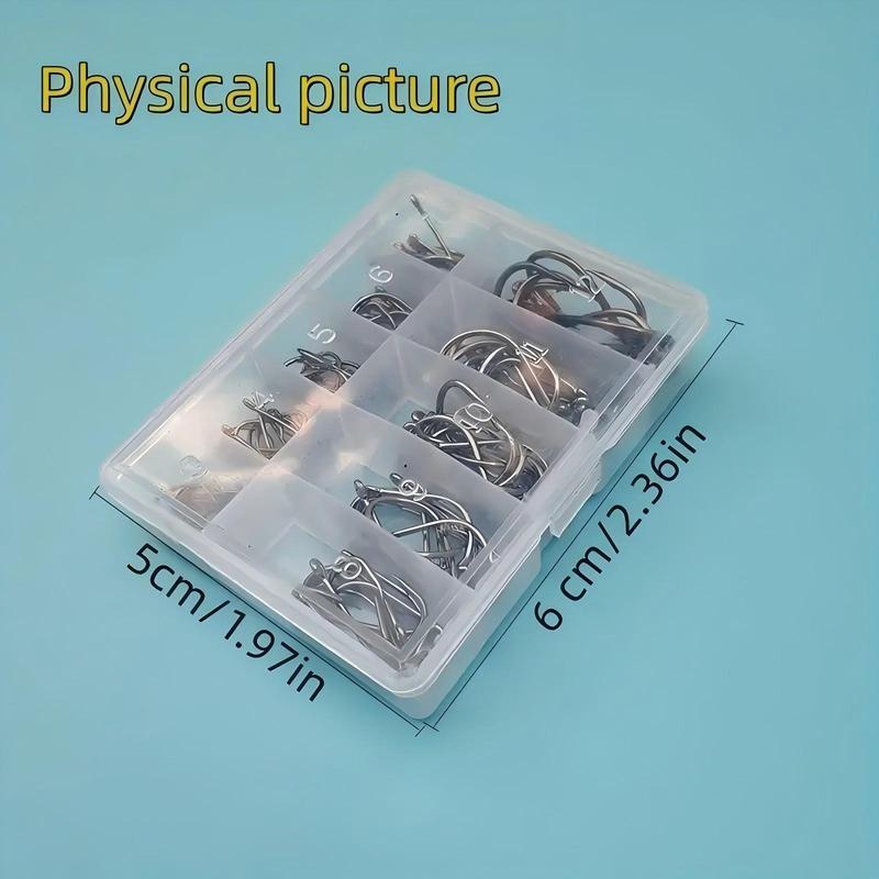 Fishing Hook Set, 100pcs box Fishing Hook with Barbed Hook & Storage Box, Fishing Tackle for Outdoor Fishing, Christmas Gift