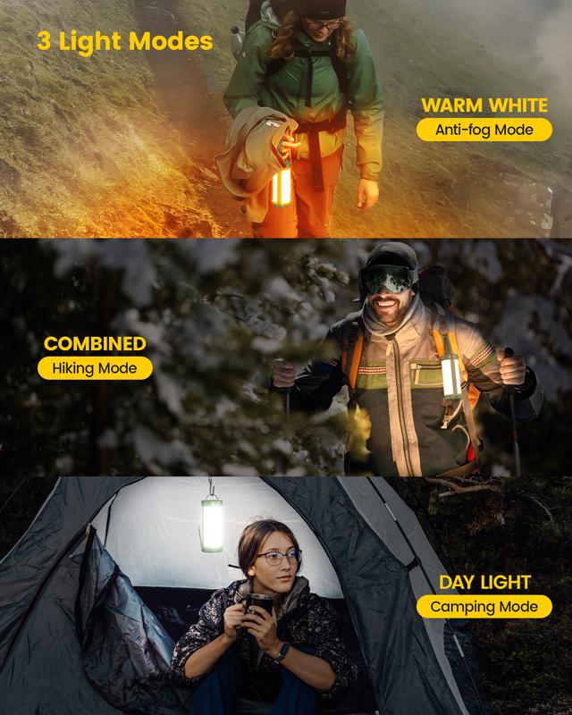 Glocusent Survival Camping Lantern, 106LED with 5 Brightness, Up to 1200LM, 3 Modes & SOS, Rechargeable for 120hrs, IP68 Waterproof