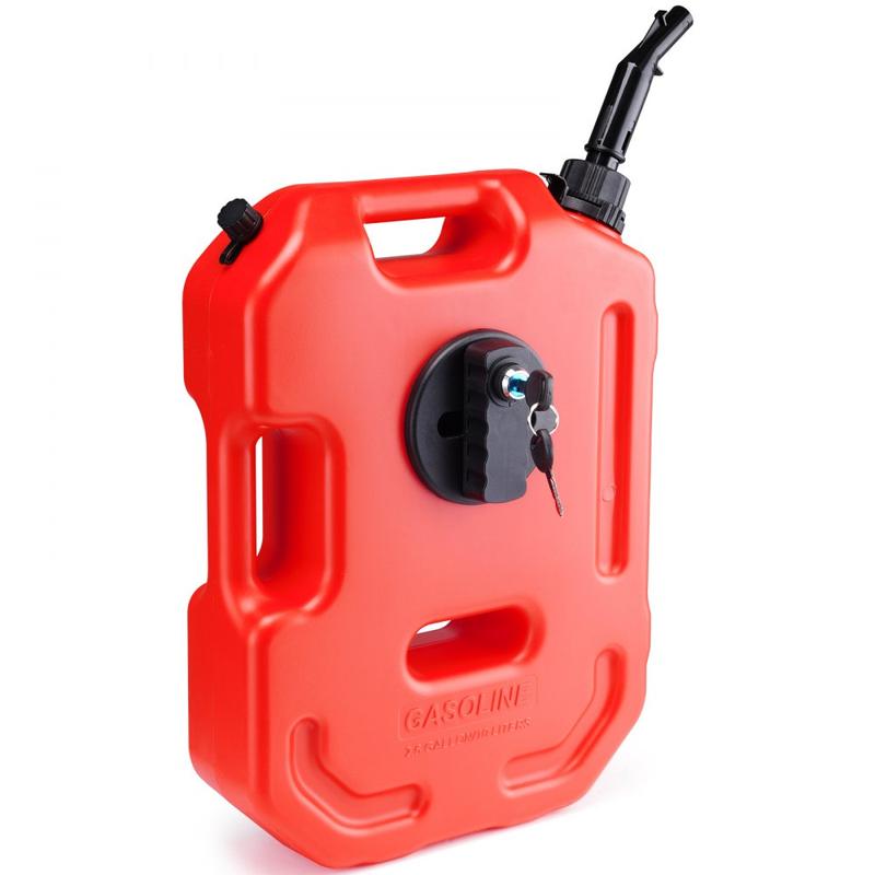 VEVOR Gas Can, 2.64 Gallon 10L, Fuel Tank with Spout and Lockable Bracket, Storage Gasoline Container, Auto-Off Function & Adjustable Flow Rate, Compatible with Most Cars Motorcycle SUV ATV UTV, Red