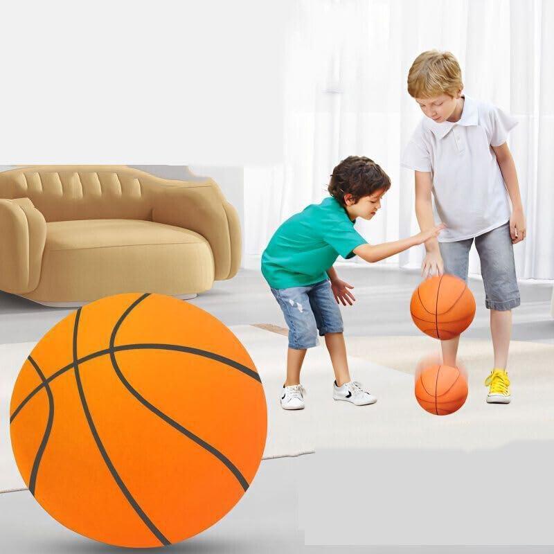 Silent Basketball Foam Basketball Indoor Training Ball Standard Hush Handle Basketball, Quiet Basketball Dribbling Indoor, Silent Swish Basketball 24cm