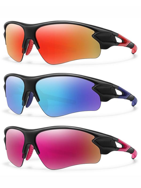 Unisex's Outdoor Sports Sunglasses, Sporty Windproof Sunglasses for Cycling Hiking Running Travel, Sports Eyewear for Men & Women