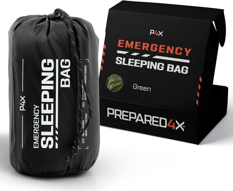 Prepared4X Emergency Sleeping Bag for Survival - Thermal Emergency Bivy Sack for Backpacking, Camping, Hiking - Lightweight, Compact & Heavy-Duty Waterproof Survival Tarp or Bivvy Tent, 1-Pack