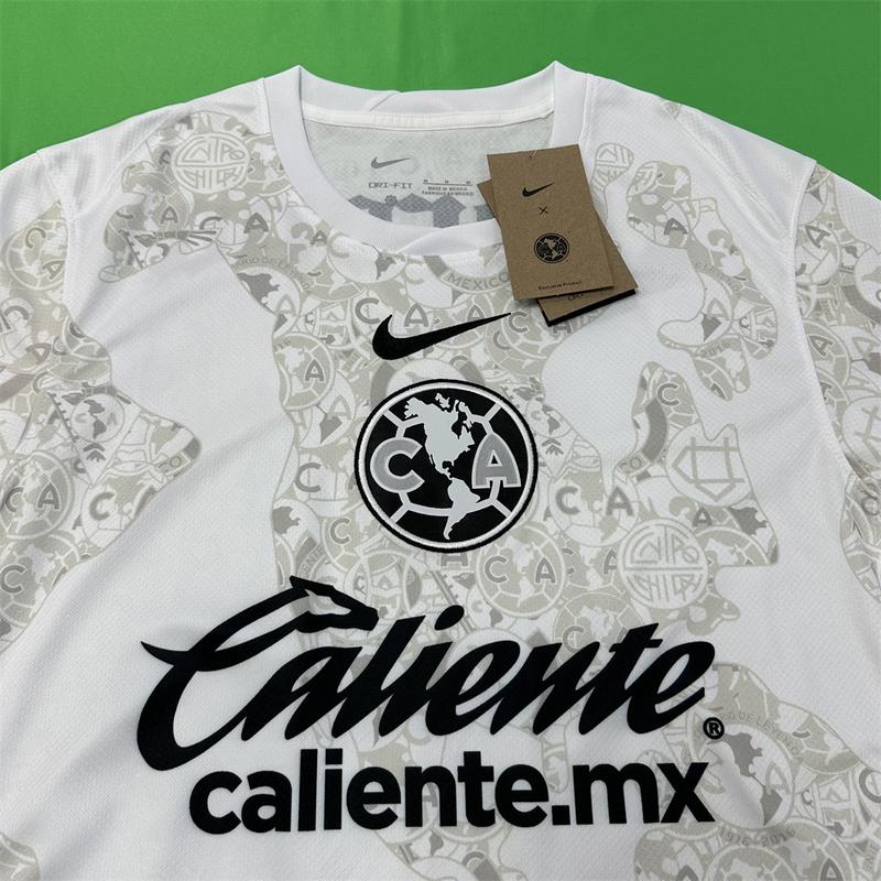 NIKE 24 25 Club America White Home Away Second Away Training Jersey Short Sleeve Top Soccer Jerseys Quick Dry LIGAMX