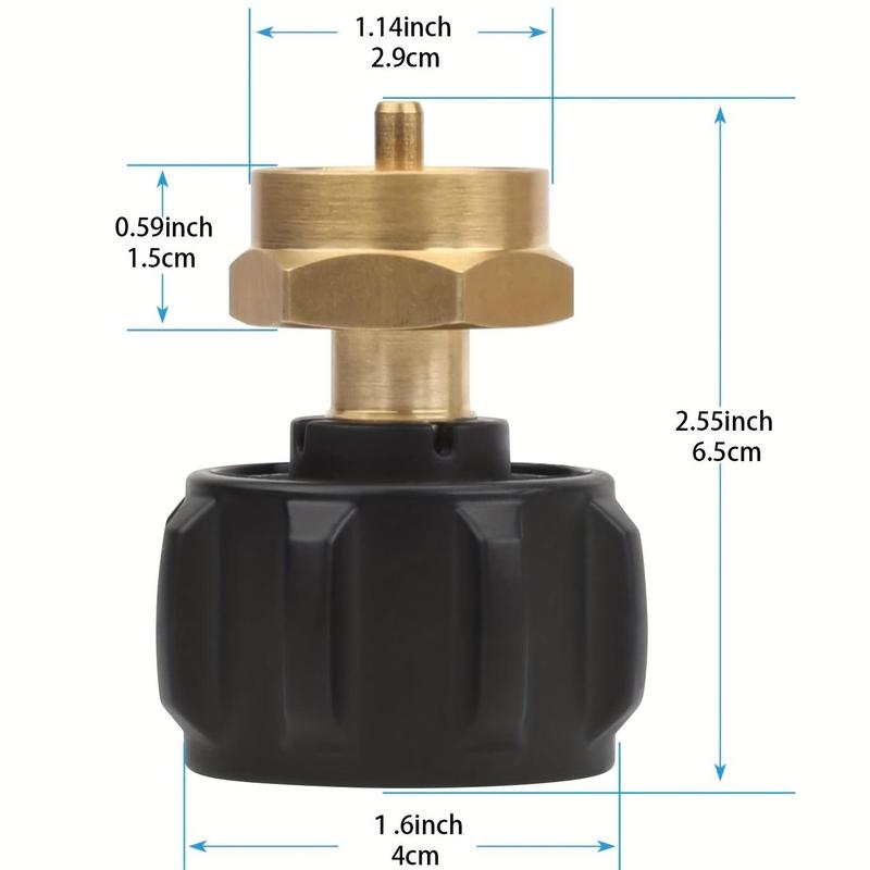 Propane Refill Adapter, 1 Count LP Gas Cylinder Tank Coupler for 1Lb Tanks, Suitable for QCC1 Type1 Propane Tank and 1Lb Throwaway Disposable Cylinder