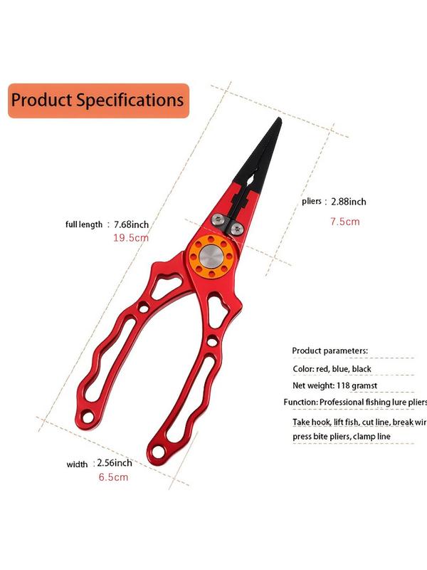 Multifunctional Fishing Pliers, 1 Set Aluminum Alloy Fishing Pliers with Storage Bag, Fishing Gear Articles Suit with Slip Rope, Outdoor Fishing Accessories