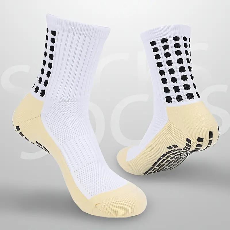 6 Pairs Mens Soccer Socks Grip Non Slip Football Baseball Soccer Socks for Women Men's  Anti Slip Non Slip Grip Pads Sports Athletic Socks