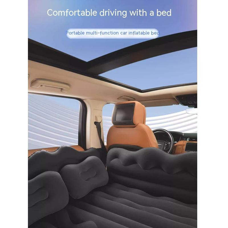 In car functionalinflatable mattress - equipped with 2air cushions, 1 large side shield, and 2air pillows for home , SUV car(trunk rear seat), outdoor (travel,beach), fully functional andconvenient (air pump, storage bag)