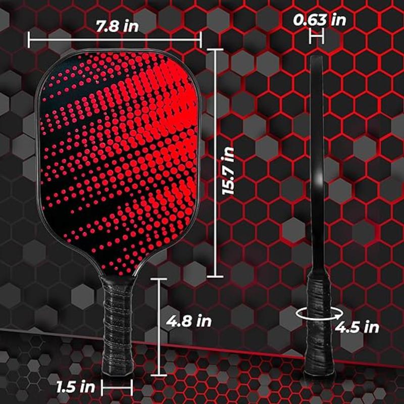 Pickleball Paddles Set of 2 - Best Durable Light Weight Fiberglass Paddle Rackets, 4 Pickle Balls and a Carry Bag for Pickleball Paddles Set