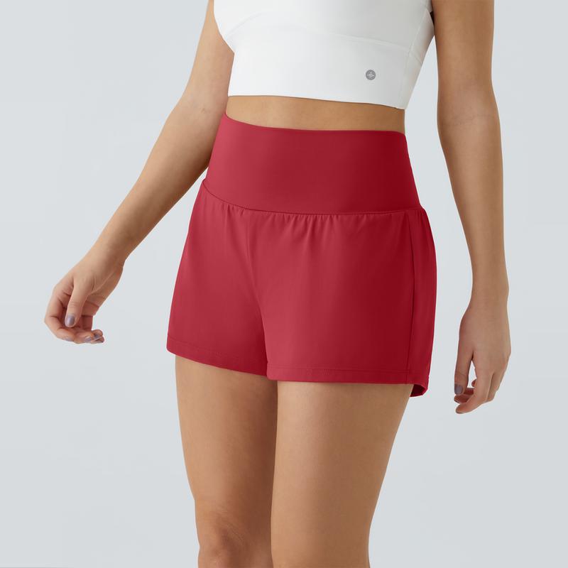 Super High Waisted Back Pocket & Side Hidden Pocket 2-in-1 Yoga Shorts 2.5