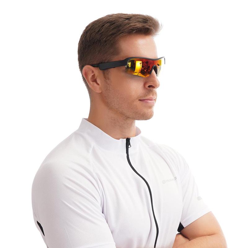 Smart Glasses with Built-in Mic & Speaker Voice Assistant, Polarized Bluetooth-compatible Sunglasses for Cycling Sports Music Call