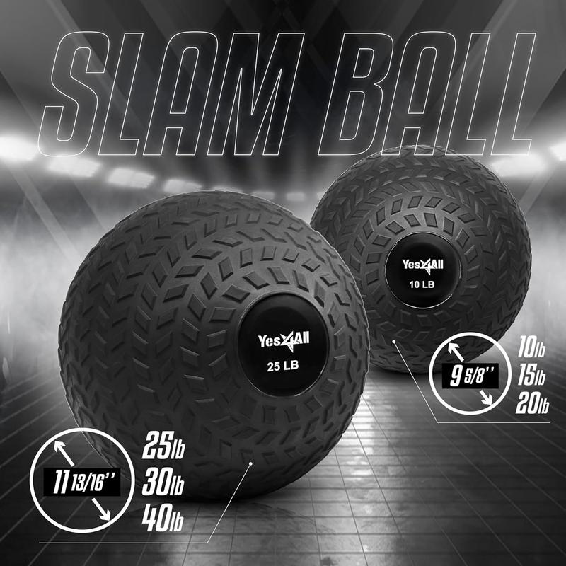 Slam Ball, 10-40lb Medicine Ball, Durable PVC Sand Filled Workout Dynamic Weighted Balls for Exercise Core Strengthen