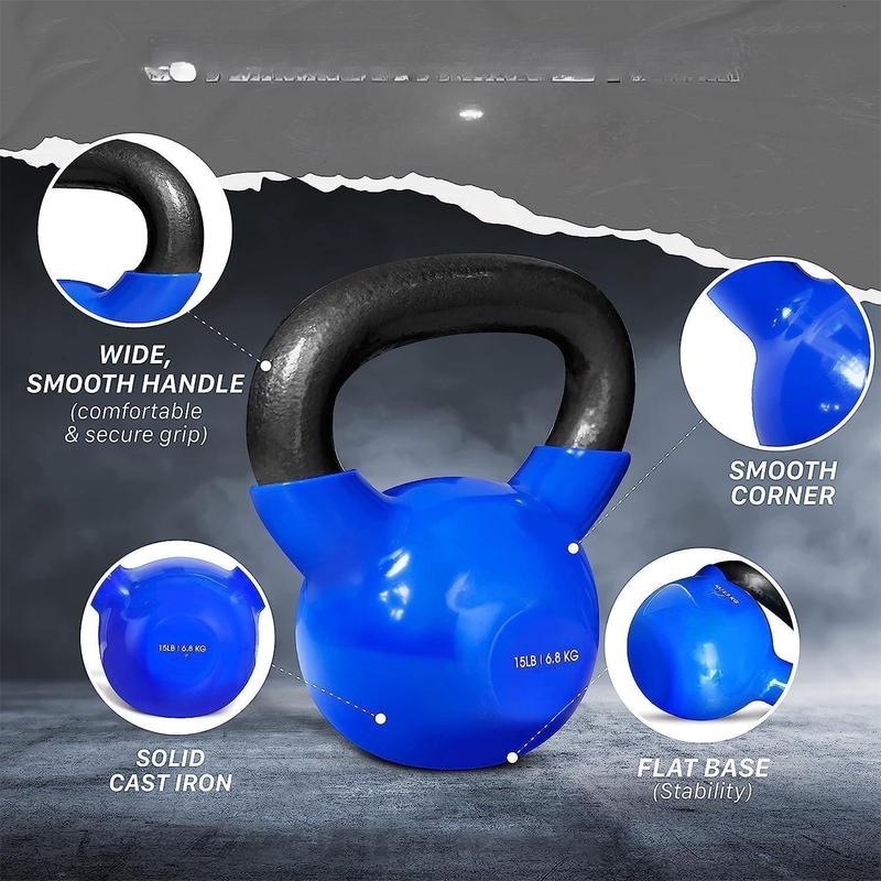 15lbKettlebell adjustable cast iron protective base is sturdy and smooth, suitable for strength training, home gym