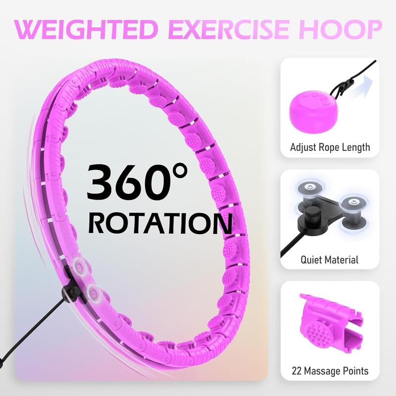 Weighted Hula Circle for Adults Weight Loss with Sweat Belt,Infinity Fitness Hoop Plus Size, Include 24 Detachable Links and Waist Trainer for Women plussize weightedhulahoop weight hulahoop hoolahoop j phula