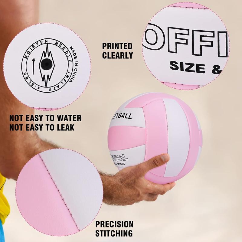 Super Soft Volleyball Beach Volleyball Official Size 5 for Outdoor Indoor Pool Gym  Premium Volleyball Equipment Durability Stability  Ball